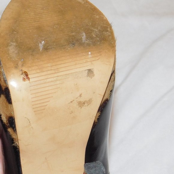 Steve Madden JAAGG Leather Black/ Leopard pumps size 6 - Picture 3 of 11